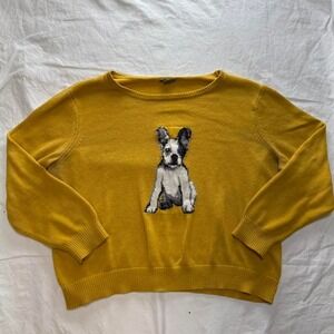 Boston Terrier French Bulldog Dog Sweater Yellow Gold Pullover Sz 2X